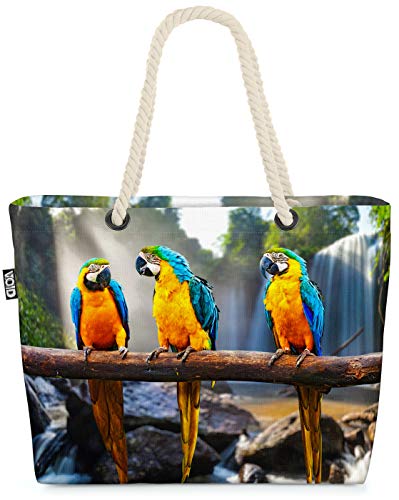 VOID Gelbbrust Ara Papagei Strandtasche Shopper 58x38x16cm 23L XXL Einkaufstasche Tasche Reisetasche Beach Bag von VOID