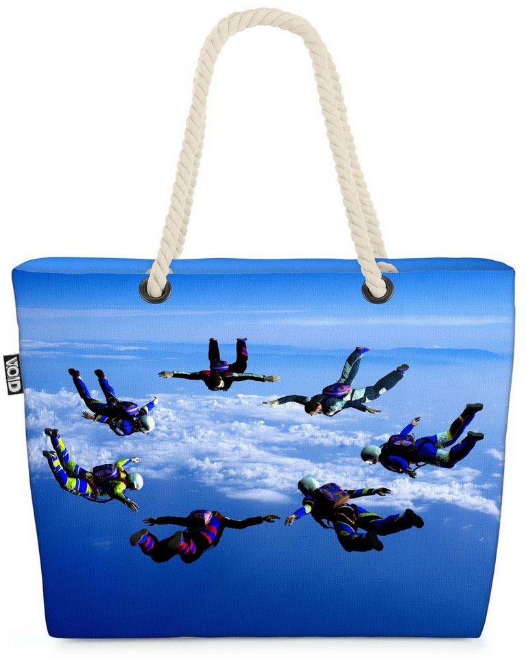 VOID Henkeltasche (1-tlg), Fallschirmspringer Beach Bag Fallschirm Sport Fliegen Springen Himmel Erlebnis von VOID