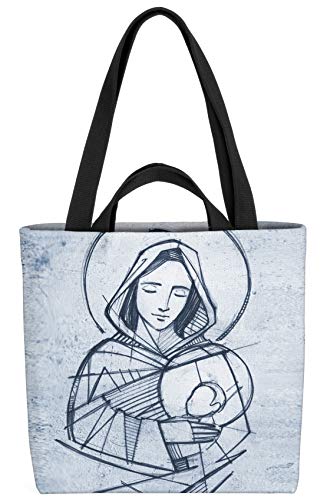VOID Jungfrau Maria Jesus Tasche 33x33x14cm,15l Einkaufs-Beutel Shopper Einkaufs-Tasche Bag von VOID