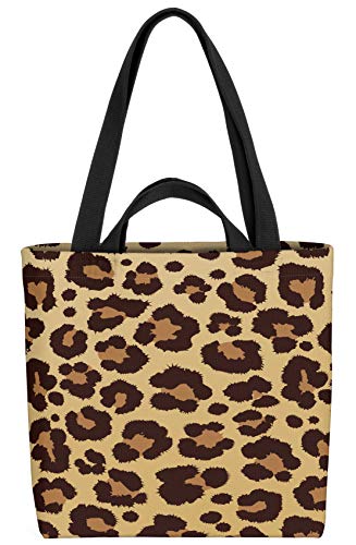 VOID Leopard Leo-Print Muster Tasche 33x33x14cm,15l Einkaufs-Beutel Shopper Einkaufs-Tasche Bag von VOID