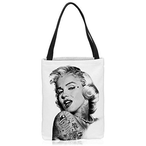 VOID Marilyn Tattoo Tasche Einkaufs-Beutel Polyester Shopper Einkaufs-Tasche Bag, Polyestertasche Größe:Large von VOID