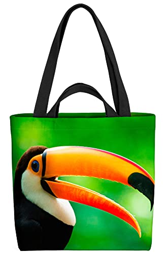 VOID Tukan Vogel Safari Tasche 33x33x14cm,15l Einkaufs-Beutel Shopper Einkaufs-Tasche Bag von VOID