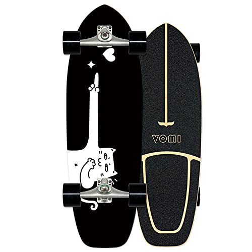 Carving Skateboard Surfskate Carver Komplettboard 78×14cm, ABEC-11 Kugellagern, 7-lagiges Ahornbrett, 85A Rollen 70×51mm, für Kinder Jugendliche und Erwachsene, Pumpping Skateboard, A von VOMI