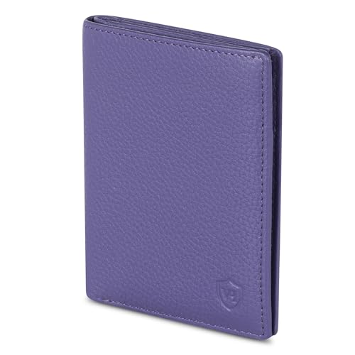 VON HEESEN® Leder Geldbörse Herren & RFID Schutz I Echtleder Geldbeutel für Männer & Damen I Portemonnaie Brieftasche Wallet Portmonee (Violet) von VON HEESEN