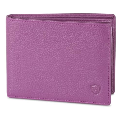 VON HEESEN Leder Geldbörse RFID Schutz I Echtleder Geldbeutel für Damen & Herren I Portemonnaie Brieftasche Wallet Portmonee (Pink) von VON HEESEN