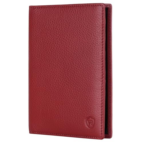 VON HEESEN® Reisepasshülle Leder Etui mit RFID-Schutz - Passhülle Passport Reisepass Mappe Hülle Organizer - Reiseorganizer für Damen & Herren (Rot) von VON HEESEN