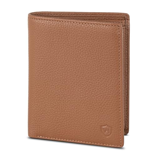 VON HEESEN Leder Geldbörse RFID Schutz I Echtleder Geldbeutel für Damen & Herren I Portemonnaie Brieftasche Wallet Portmonee (Cognac-Braun) von VON HEESEN