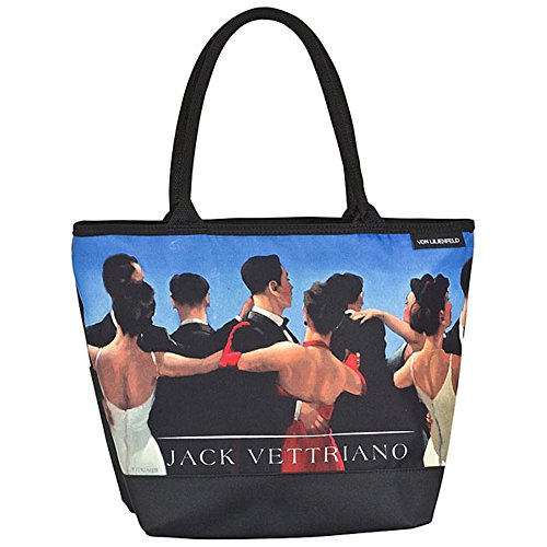 VON LILIENFELD Handtasche Damen Kunst Motiv Jack Vettriano: Walzer Shopper Maße L42 x H30 x T15 cm Strandtasche Henkeltasche Büro von VON LILIENFELD