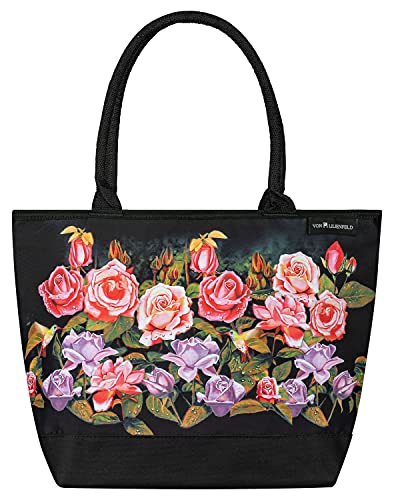 VON LILIENFELD Handtasche Damen Motiv Rosen Garten Blumen Shopper Maße L42 x H30 x T15 cm Strandtasche Henkeltasche Büro von VON LILIENFELD