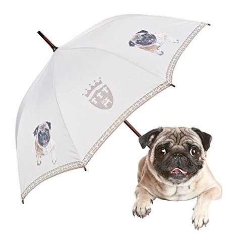 VON LILIENFELD Regenschirm Mops Hund Auf-Automatik Stabil Stockschirm Damen Herren von VON LILIENFELD