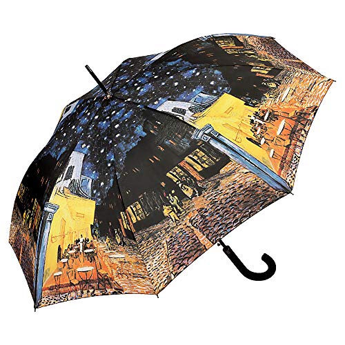 VON LILIENFELD Regenschirm Vincent Van Gogh: Nachtcafé Auf-Automatik Damen Herren Kunst Stabil Stockschirm von VON LILIENFELD