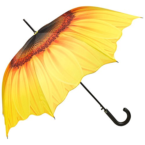 VON LILIENFELD Regenschirm Sonnenblume Auf-Automatik Windfest Leicht Stockschirm Stabil Flower von VON LILIENFELD