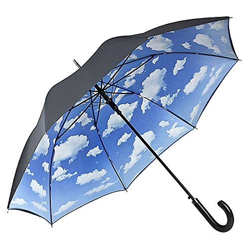 VON LILIENFELD Regenschirm | Bayrischer Himmel | Doppelte Bespannung - Außen Schwarz - Innen Bedruckt | Auf-Automatik | Windfest | Sehr Stabil | Motiv | Wolken | Damen | Herren von VON LILIENFELD