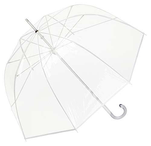 VON LILIENFELD Regenschirm Glockenschirm Transparent Durchsichtig Hochzeitsschirm Damen Herren Melina weiß von VON LILIENFELD