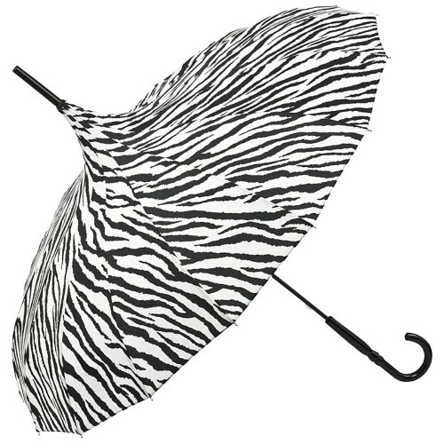 VON LILIENFELD Regenschirm Damen Sonnenschirm Stockschirm Pagode Cécile gestreift Zebra von VON LILIENFELD