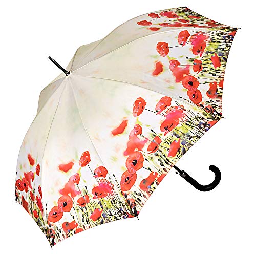 VON LILIENFELD Regenschirm Mohnblumen Auf-Automatik Damen Floral Stabil von VON LILIENFELD