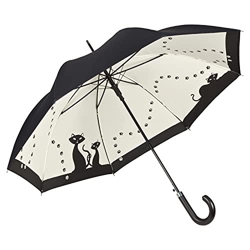 VON LILIENFELD Regenschirm | Schwarze Katzen | Doppelte Bespannung - Außen Schwarz - Innen Bedruckt | Auf-Automatik | Windfest | Sehr Stabil | Motiv | Tiere | Damen | Herren von VON LILIENFELD