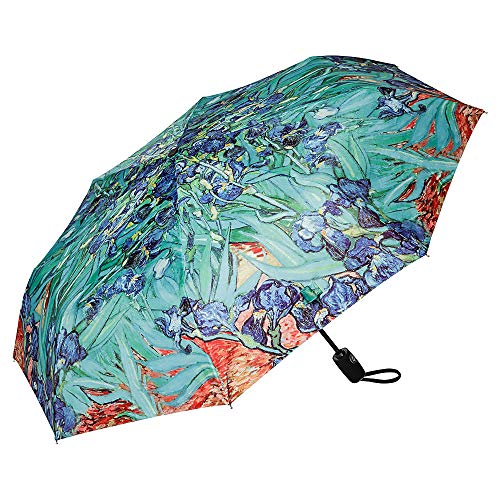 VON LILIENFELD Regenschirm Taschenschirm Vincent van Gogh Iris Windfest Auf-Zu-Automatik Blumen Stabil Leicht Kunst von VON LILIENFELD