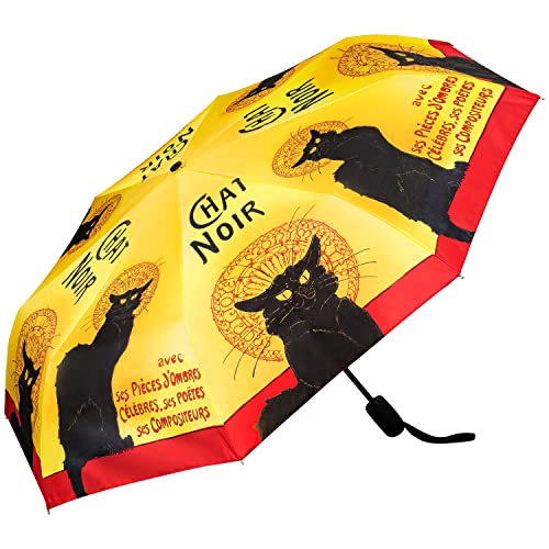 VON LILIENFELD Regenschirm Taschenschirm Chat Noir Windfest Auf-und-Zu-Automatik Leicht Stabil Kompakt Kunst Katze: von VON LILIENFELD