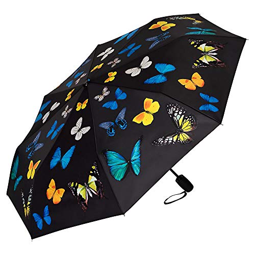 VON LILIENFELD Regenschirm Taschenschirm Schmetterlingstanz Stabil Leicht Auf-Zu Automatik Damen Butterfly von VON LILIENFELD
