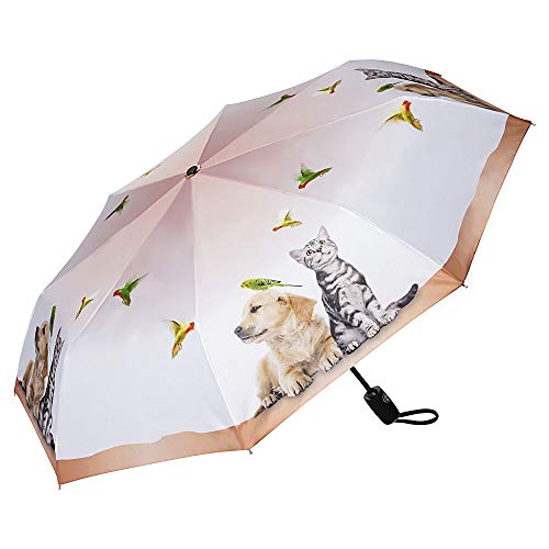VON LILIENFELD Regenschirm Taschenschirm Welpe Kätzchen Tierleben Windfest Auf-Zu-Automatik Stabil Leicht Kompakt von VON LILIENFELD