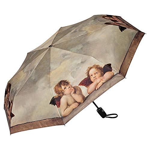 VON LILIENFELD Regenschirm Taschenschirm Raffael: Engel Auf-Zu-Automatik Windfest Leicht Stabil Kunst von VON LILIENFELD