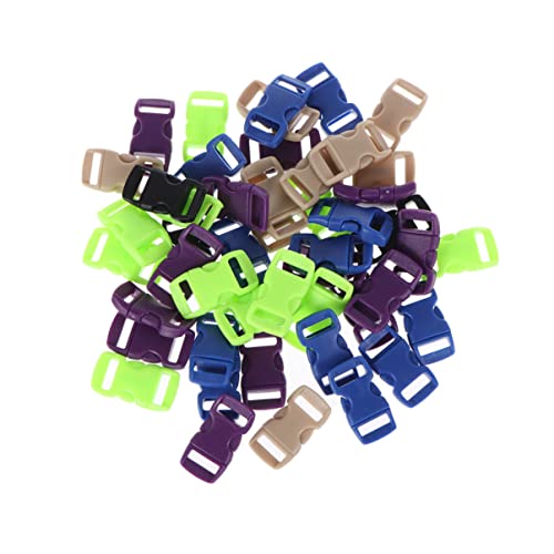 VOSAREA 50 stücke Kunststoffband Schnallen Einstellbar Mehrfarbige Seitenverschluss Schnallen Clips für Rucksack Paracord Armbänder Hundehalsbänder Gurtband von VOSAREA