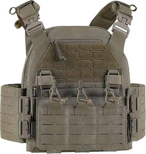 VOTAGOO Taktische Weste für Herren, Militär Plattenträger, Atmungsaktive Paintball Brustschützer (Green) von VOTAGOO