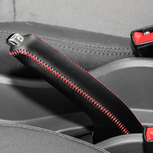 Handbremsengriffe für Suzuki Swift MZ/EZ/FZ/NZ/RZ/AZ 2005-2022 Auto Handbremse Griffe Abdeckung Handbremsgriff Schutzhülle Schutz,cortex-black leather red thread von VSANTO