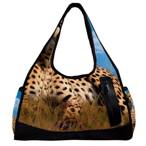 Sporttaschen für Herren,Reisetaschen für Damen,Tierischer Leopard traditionell,Trainingstasche von VTGHDEEQ