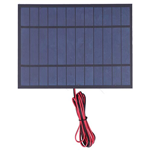 Solarpanel, DC6V 6W Polysilizium-Werkzeugzubehör mit 200 cm rotem schwarzem Kabel, tragbares wasserdichtes Solarpanel zum Laden von Auto- und Bootsbatterien, tragbar für Notstromversorgung small gift von VVHUDA