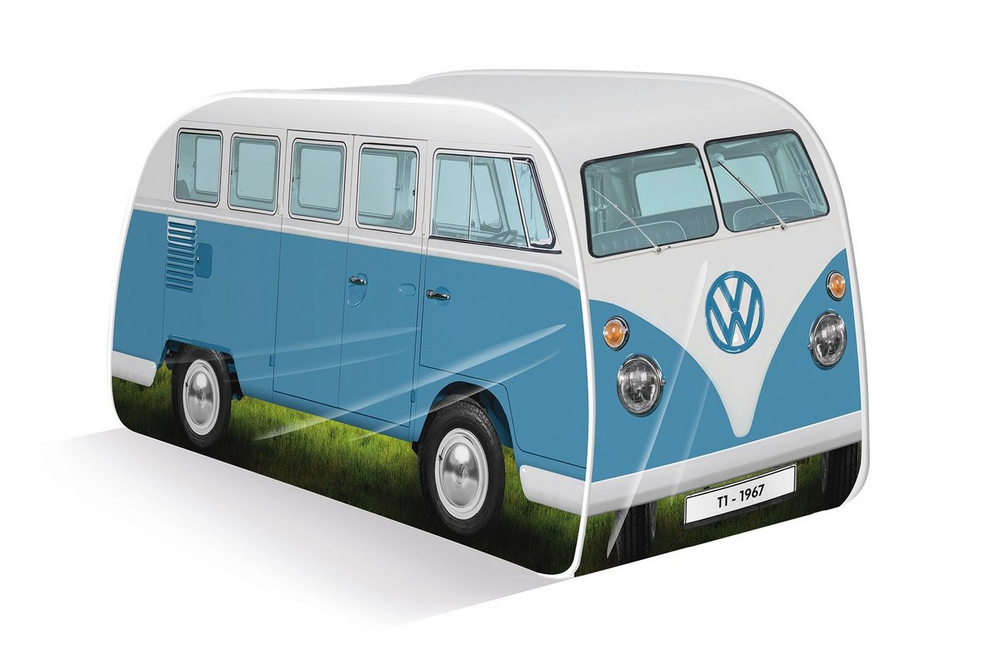 VW Collection by BRISA Spielzelt Volkswagen Pop-Up-Zelt im T1 Bulli Bus Design 165 cm (Komplettset mit klarer Anleitung, 1) Kinderzelt mit Fenstern von VW Collection by BRISA