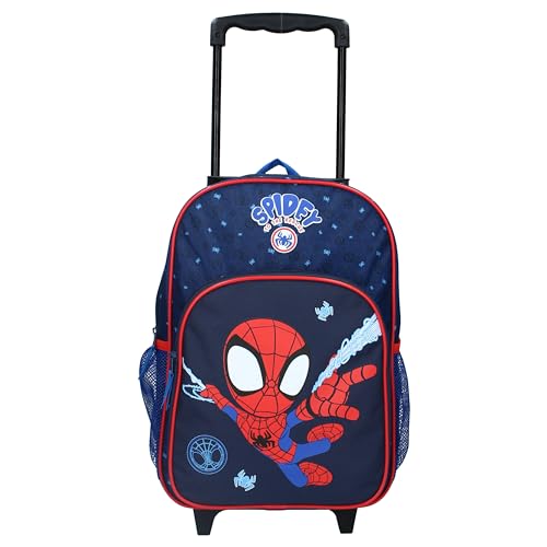 Spidey Trolley Spider-Man, 38 cm Kinder Rucksack Handgepäck Koffer, Navy von Vadobag