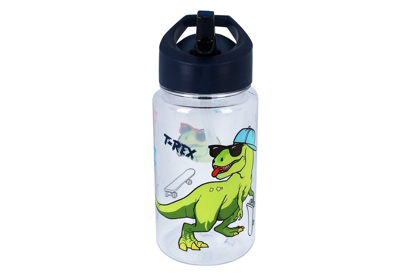 Vadobag Trinkflasche Für kalte Getränke - Eat Drink Repeat Dino, 450 ml, BPA-Frei, Navy von Vadobag