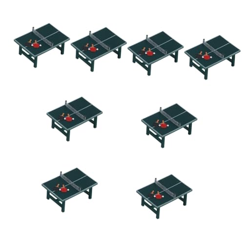 Vaguelly 8 Sets Mini Tischtennistisch Miniatur Tischdekoration Simulations Requisiten Miniatur Sportgeräte Kreativer Simulationstisch Mini Tischtennis Modell Mini Simulationstisch von Vaguelly