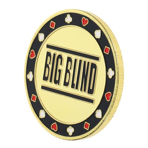 Vaguelly Metall-Poker-Knopf Dealer-Knopf Big Blind Poker-Kartenschutz Metallgewichte Positionsmarkierungen Ersatz Für Holdem-Spiel Craps Pokertisch Golden von Vaguelly