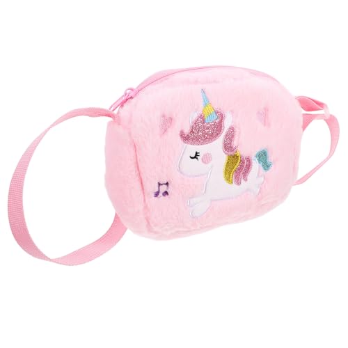 Vaguelly Plüsch-Einhorn-Geldbörse Prinzessinnen-Handtasche Umhängetasche Flauschige Flauschige Tasche Für Kinder Mädchen Kleinkinder Rosa von Vaguelly