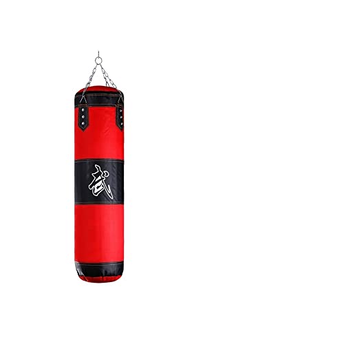 Boxing Bag Boxsandsack Leerer Boxsack Hängeboxen Sandsack Boxtraining Fitnessstudio Übung Karate Punch Muay Thai Boxausrüstung Punching Bag(Color:Red Set A - 120cm) von VaizA