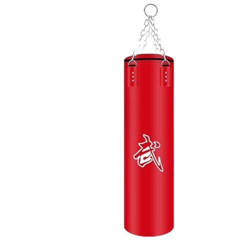 Boxing Bag Fitness PU Leerer Boxsack Kickboxen Schwerer Trainingssack Muay Thai Kampfsport Karate Hängender Sandsack for Kinder Erwachsene Teenager Punching Bag(Color:120CM Red) von VaizA