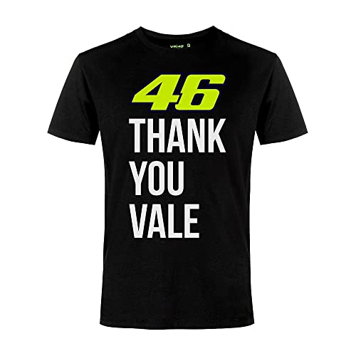 Valentino Rossi Men's Thank You VALE T-Shirt, Schwarz, S von Valentino Rossi