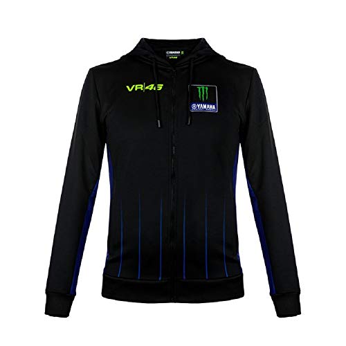 Valentino Rossi Sweatshirt Mit Durchgehendem Reißverschluss Yamaha Power Line,Mann,XL,Schwarz von Valentino Rossi