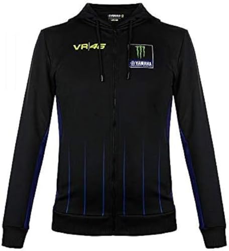 Valentino Rossi Sweatshirt Mit Durchgehendem Reißverschluss Yamaha Power Line,Mann,XXXL,Schwarz von Valentino Rossi