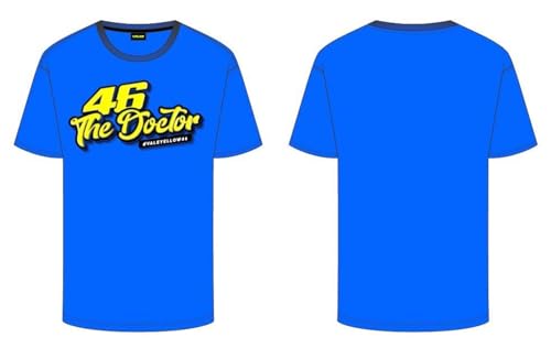 Valentino Rossi Unisex Vr46 Fan T-Shirt, Blau Leuchtend, XXL von Valentino Rossi