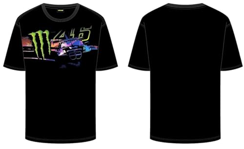 Valentino Rossi Unisex Vr46 Monster Dual Line T-Shirt, Schwarz, L von Valentino Rossi