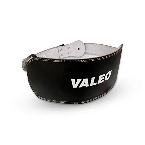 Valeo VRL 6 gepolsterte Leder Lifting Gürtel für Männer und Frauen mit Rückenstütze für Gewichtheben und Wildleder gefüttert Schaumstoff Lendenpolster von Valeo