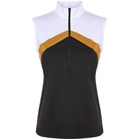 Valiente Colourblock Stehkragen ohne Arm Polo schwarz von Valiente