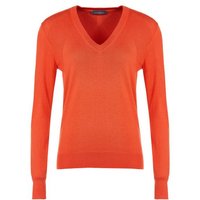 Valiente Jaquard-Struktur Strick V Pullover orange von Valiente