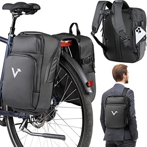 Valkental - Hochwertige & Nachhaltige Fahrradtasche - 23L - Geeignet als Gepäckträgertasche, Rucksack & Umhängetasche - Wasserfest & Reflektierend von Valkental