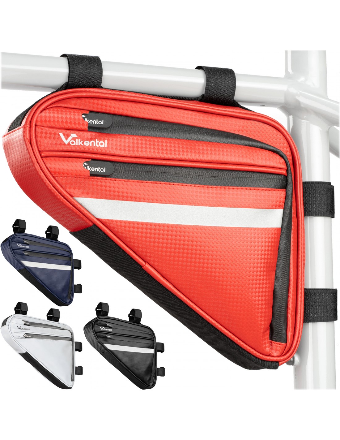 Valkental Triangel Bag - Praktische Rahmentasche mit viel Platz, rot Taschenvariante - Rahmentasche, von Valkental