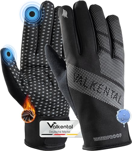 Valkental - wasserdichte Fahrradhandschuhe - Gepolstert & Griffig - Winterhandschuhe & Übergangshandschuhe - Herren & Damen - mit Touchscreen Funktion von Valkental